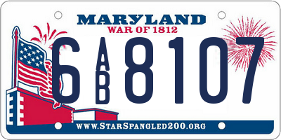 MD license plate 6AB8107