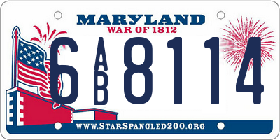 MD license plate 6AB8114
