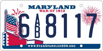 MD license plate 6AB8117