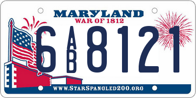 MD license plate 6AB8121