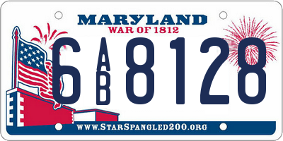 MD license plate 6AB8128
