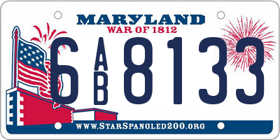 MD license plate 6AB8133