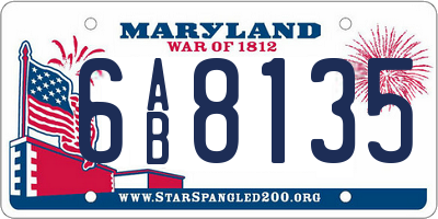 MD license plate 6AB8135