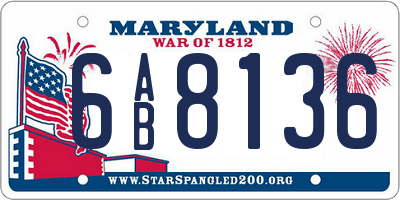 MD license plate 6AB8136