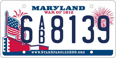 MD license plate 6AB8139