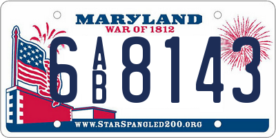 MD license plate 6AB8143