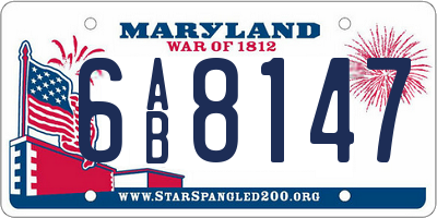 MD license plate 6AB8147