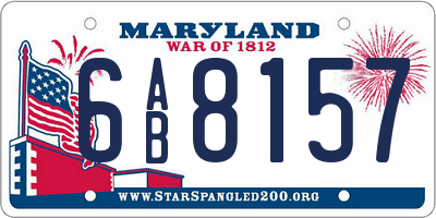 MD license plate 6AB8157