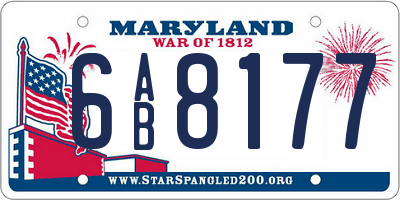 MD license plate 6AB8177