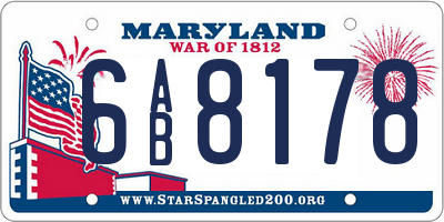MD license plate 6AB8178