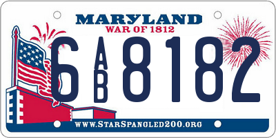 MD license plate 6AB8182
