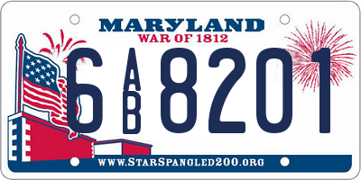 MD license plate 6AB8201