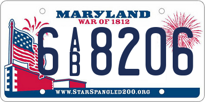 MD license plate 6AB8206