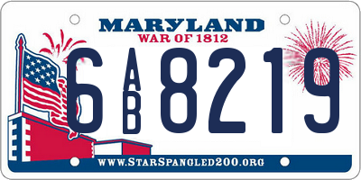MD license plate 6AB8219