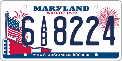 MD license plate 6AB8224