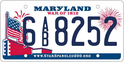 MD license plate 6AB8252