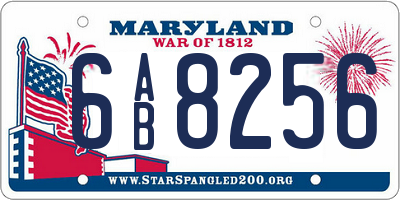 MD license plate 6AB8256