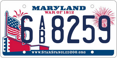 MD license plate 6AB8259