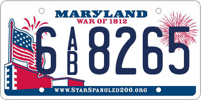 MD license plate 6AB8265