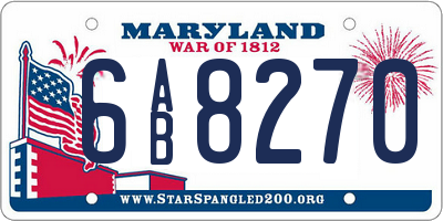 MD license plate 6AB8270