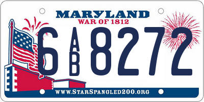 MD license plate 6AB8272