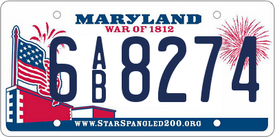 MD license plate 6AB8274