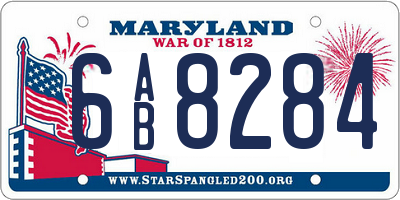 MD license plate 6AB8284