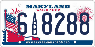 MD license plate 6AB8288