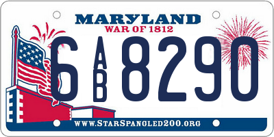 MD license plate 6AB8290