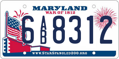 MD license plate 6AB8312
