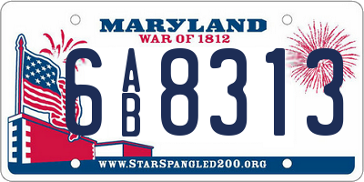 MD license plate 6AB8313