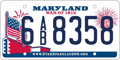 MD license plate 6AB8358
