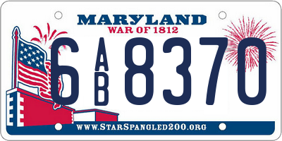 MD license plate 6AB8370