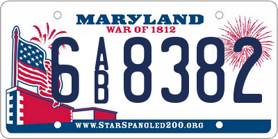 MD license plate 6AB8382