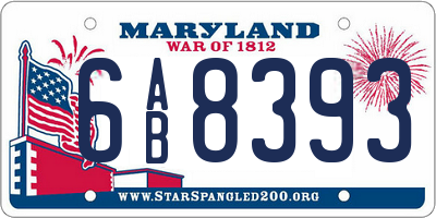MD license plate 6AB8393