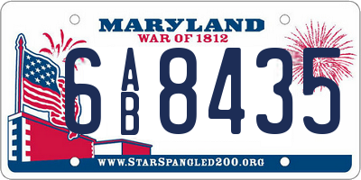 MD license plate 6AB8435