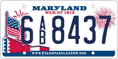 MD license plate 6AB8437