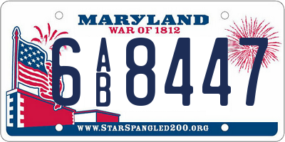 MD license plate 6AB8447