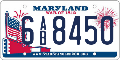 MD license plate 6AB8450