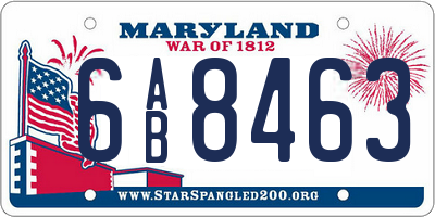 MD license plate 6AB8463
