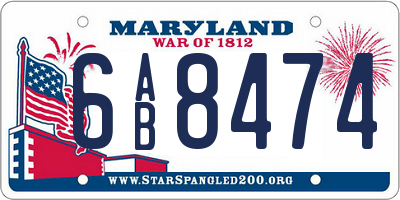 MD license plate 6AB8474