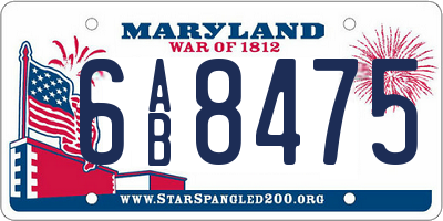 MD license plate 6AB8475