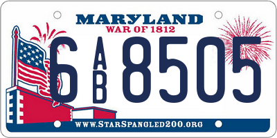 MD license plate 6AB8505