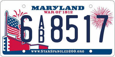 MD license plate 6AB8517