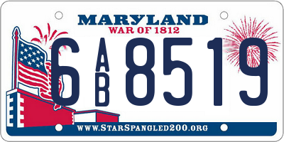 MD license plate 6AB8519