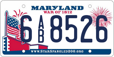 MD license plate 6AB8526