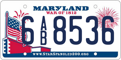 MD license plate 6AB8536