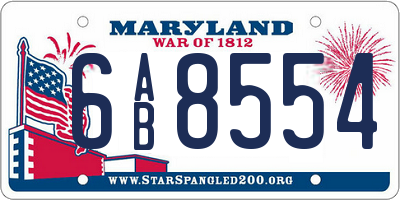 MD license plate 6AB8554