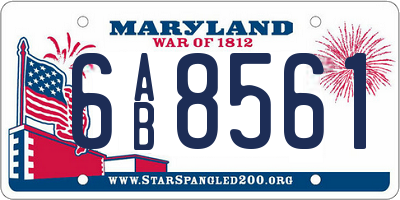 MD license plate 6AB8561