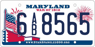 MD license plate 6AB8565